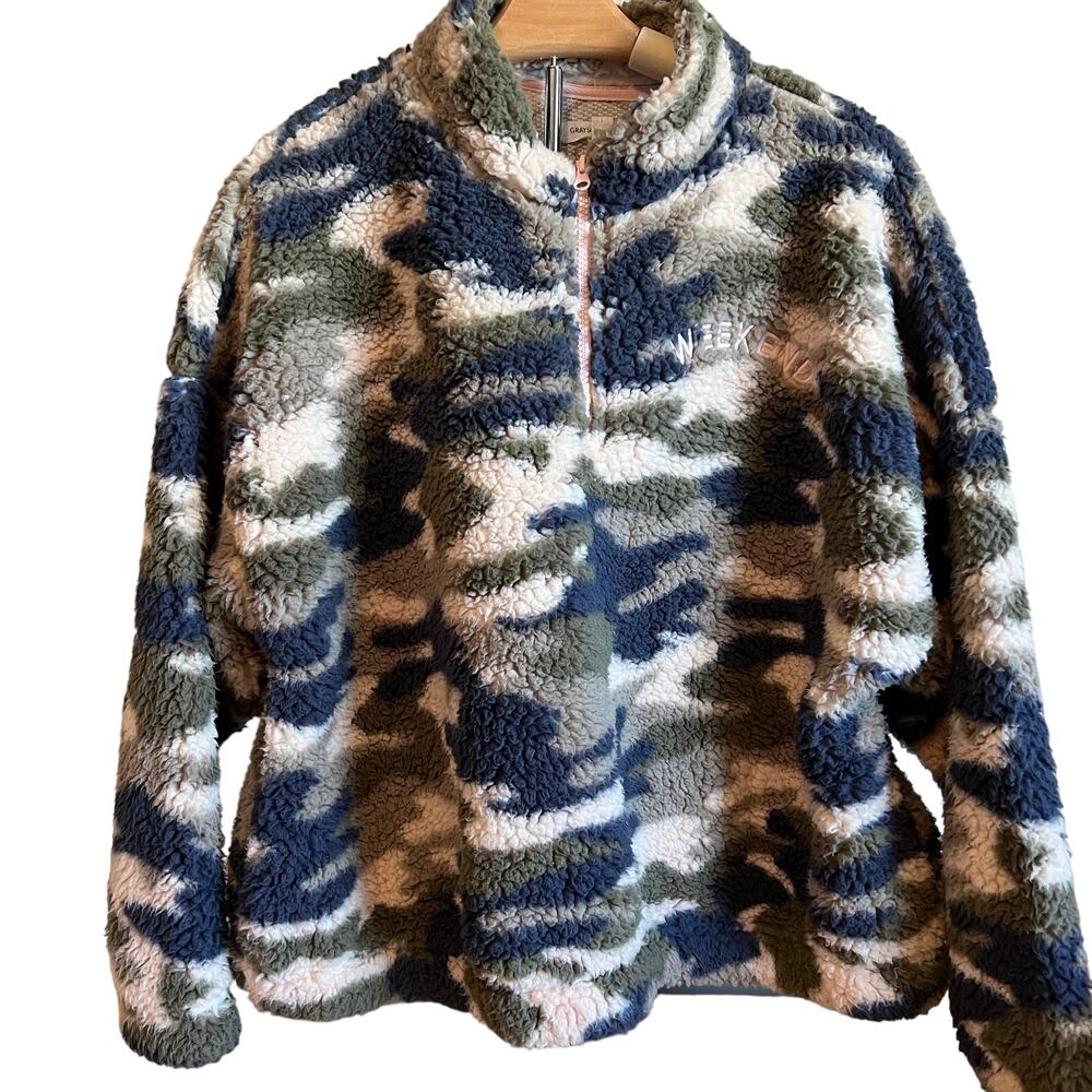 Grayson Threads Juniors' Camo Print Weekend Sherpa Sweatshirt - XL - NWT